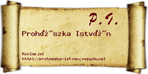 Prohászka István névjegykártya