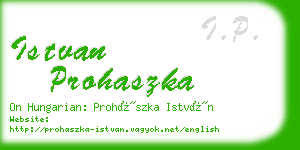 istvan prohaszka business card